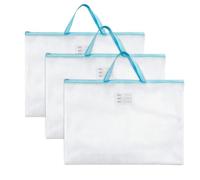 MHYMX Carpeta de arte A2, 3 unidades, tamaño A3, 60 × 44 cm, transparente, A2, bolsa de almacenamiento impermeable con asa para obras de arte, fotografía, pósteres