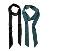 MHYMX Cinturón de satén para mujer, 2 unidades, 5 cm x 190 cm de largo, para vestido, cinturón de seda, color negro y verde, accesorios para el pelo, negro y verde, Talla única