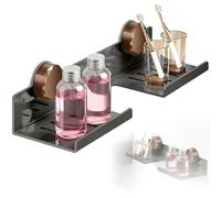 MHYMX Estante para lavabo, organizador de baño, estantería sin agujeros, estante de baño sobre el lavabo, 40 x 16 x 11 cm, extraíble para lavabo con ventosas para dormitorio, RV cocina