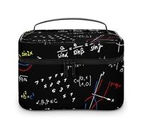MHYRAC Bolsa de cosméticos, bolsa de maquillaje de perro salchicha, bolsa de aseo de viaje de cuero para mujer, Matemáticas Lineales Educación Matemática, 25x18x15cm