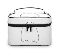 MHYRAC Bolsa de cosméticos, bolsa de maquillaje de perro salchicha, bolsa de aseo de viaje de cuero para mujer, Fantasma, 25x18x15cm