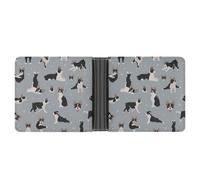 MHYRAC Bolsillo para monedas, cartera de piel con diseño de gato de la suerte, cartera delgada de cuero plegable para tarjetas de crédito, Perro Boston Terrier, Talla única