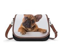 MHYRAC Bolso bandolera mexicano con diseño de calavera de azúcar, bolso de cuero para mujer, viajes, trabajo, uso diario, Pata y perro de bulldog francés, Talla única