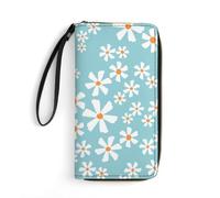MHYRAC Cartera de cuero, bulldog francés, con cuerda, tamaño pequeño y gran capacidad, fácil de transportar, Flowers-8245210, 19.7x10.5cm, Moderno