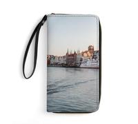 MHYRAC Cartera de cuero, burbujas y cerveza, con cuerda, tamaño pequeño y gran capacidad, fácil de transportar, Kaboompics_beautiful-architecture-of-the-old-town-in-gdansk-poland-21573, 19.7x10.5cm