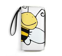 MHYRAC Cartera de cuero, dinosaurio negro, con cuerda, tamaño pequeño y gran capacidad, fácil de transportar, Abeja pequeña, 19.7x10.5cm, Moderno