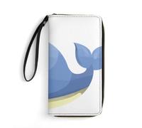 MHYRAC Cartera de cuero, globo de aire caliente colorido, con cuerda, tamaño pequeño y gran capacidad, fácil de transportar, Faro de ballena de dibujos animados, 19.7x10.5cm, Moderno