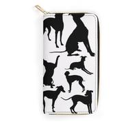 MHYRAC Cartera de cuero, loro acuarela 3D, tamaño pequeño y gran capacidad, fácil de transportar, Perro galgo italiano, 19.7x10.5cm, Moderno