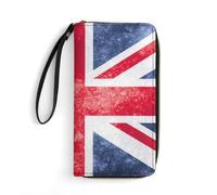 MHYRAC Cartera de cuero, música colorida de guitarra, con cuerda, tamaño pequeño y gran capacidad, fácil de transportar, Bandera británica vintage de Reino Unido, 19.7x10.5cm, Moderno