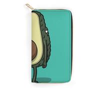 MHYRAC Cartera de cuero, nativo americano, tamaño pequeño y gran capacidad, fácil de llevar, Lindo anime de aguacate, 19.7x10.5cm, Moderno