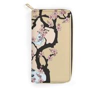 MHYRAC Cartera de cuero, Nueva York, tamaño pequeño y gran capacidad, fácil de transportar, Fuji Mountain Cherry Tree en Japón, 19.7x10.5cm, Moderno