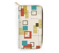 MHYRAC Cartera de cuero, Nueva York, tamaño pequeño y gran capacidad, fácil de transportar, Moderno de mediados de siglo, 19.7x10.5cm, Moderno