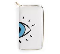 MHYRAC Cartera de cuero, pata de bulldog francés y perro, tamaño pequeño y gran capacidad, fácil de transportar, Mal de ojo, 19.7x10.5cm, Moderno