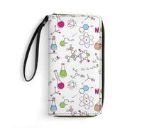 MHYRAC Cartera de cuero, perro galgo colorido, con cuerda, tamaño pequeño y gran capacidad, fácil de transportar, Patrón de experimento de química, 19.7x10.5cm, Moderno