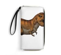 MHYRAC Cartera de piel, hipopótamo, con cuerda, tamaño pequeño y gran capacidad, fácil de transportar, Dinosaurios caminantes, 19.7x10.5cm, Moderno