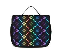 MHYRAC Neceser colgante con diseño de arco iris, paz y amor, bolsa de maquillaje para viajes, negocios, vacaciones, Huesos y patas de colores, 22.5x18.5cm