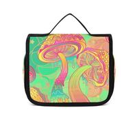 MHYRAC Neceser colgante con diseño de arco iris, paz y amor, bolsa de maquillaje para viajes, negocios, vacaciones, Champiñón trippy, 22.5x18.5cm