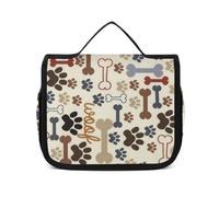 MHYRAC Neceser colgante con diseño de bandera de Jamaica, neceser de maquillaje para viajes, negocios, vacaciones, Huesos de perro con huesos, 22.5x18.5cm