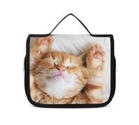 MHYRAC Neceser colgante con diseño de plátano mono, bolsa de maquillaje para viajes, negocios, vacaciones, Patrón de uñas de gato con patrón de gato, 22.5x18.5cm