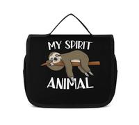 MHYRAC Neceser colgante con diseño de rosas en forma de corazón, bolsa de maquillaje para viajes, negocios, vacaciones, My Sprirt Animal Sloth, 22.5x18.5cm