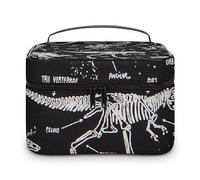 MHYRAC Neceser de viaje de piel para mujer, diseño de arcoíris colorido, Dinosaurios jurásicos, 25x18x15cm