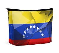 MHYRAC Neceser portátil con cremallera para uso diario, viaje, Bandera de Venezuela, Talla única