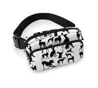 MHYRAC Riñonera ajustable con textura de pared de ladrillo rojo para correr, caminar, senderismo, Perro galgo italiano, 20x13cm