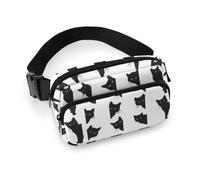 MHYRAC Riñonera ajustable para correr, caminar, senderismo, Lindo grupo de gatos negros, 20x13cm