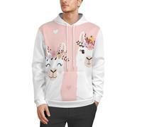 MHYRAC Sudadera con capucha para hombre My Sprirt Animal Sloth Cute Cockatiel con capucha, manga larga, informal, con bolsillos, Linda llama, linda cacatúa, 4XL
