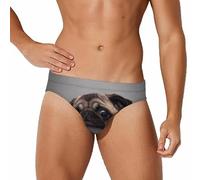 MHYRAC Traje de baño para hombre, diseño de mariquitas, estampado infinito, moteado, pantalones cortos deportivos, ropa interior sexy para verano, surf, playa, Lindo perro pug, XL