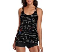 MHYRAC Trajes de baño para mujer, tankini con patrón de tiburón y tiburón, pantalones cortos, tirantes delgados, Matemáticas Lineales Educación Matemática, XXL
