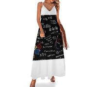 MHYRAC Vestido largo de verano para mujer, piel de leopardo, color oro rosa, cuello en V, tirantes delgados, vestido de playa, Matemáticas Lineales Educación Matemática, 4XL Alto