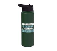Mi abuelo es más inteligente que tu abuelo gato nieto Stainless Steel Insulated Water Bottle
