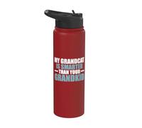 Mi abuelo es más inteligente que tu abuelo gato nieto Stainless Steel Insulated Water Bottle