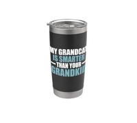 Mi abuelo es más inteligente que tu abuelo gato nieto Vaso térmico de acero inoxidable de doble pared