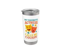 Mi actriz favorita me llama primo, primo de teatro divertido Vaso térmico de acero inoxidable de doble pared