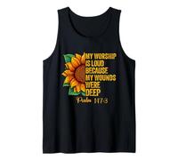 Mi adoración es Fuerte Porque mis heridas Eran Profundas Salmo 147:3 Camiseta sin Mangas