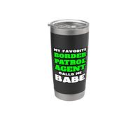Mi agente favorito de la Patrulla Fronteriza me llama nena novia Vaso térmico de acero inoxidable de doble pared