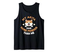 Mi Akita Tiene más Amigos Que yo Camiseta sin Mangas