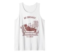 Mi Alma Gemela es un Amante de los Libros de Lectura de Gatos de la Biblioteca Camiseta sin Mangas