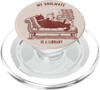 Mi Alma Gemela es un Amante de los Libros de Lectura de Gatos de la Biblioteca PopSockets PopGrip para MagSafe
