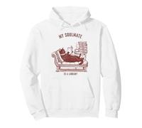 Mi Alma Gemela es un Amante de los Libros de Lectura de Gatos de la Biblioteca Sudadera con Capucha