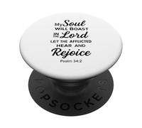 Mi Alma se jactará en el Señor Salmo 34:2 Escritura Bíblica PopSockets PopGrip Adhesivo
