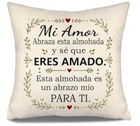 Mi Amor Abraza Esta Almohada y sé Que te Amo Esta Almohada es un Abrazo mío para ti Funda de Cojín para Novio Esposo Cumpleaños San Valentín Navidad Regalo para Él (mi Amor-él)