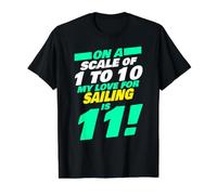 Mi Amor por navegar es 11 - Marinero Divertido Camiseta gráfica económica, Hombre, Negro, L