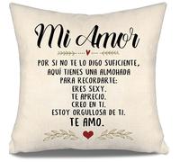Mi Amor Por si no te lo digo suficiente aquí tienes una almohada para recordarte Estoy orgullosa de ti Te quiero Funda de Cojín para Novia Esposa Cumpleaños San Valentín Navidad Regalo para Ella