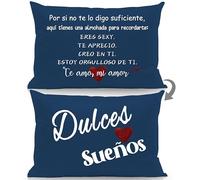 Mi Amor Por si no te lo digo suficiente aquí tienes una almohada para recordarte Estoy orgulloso de ti Te quiero Fundas de almohada para Novio Esposo Cumpleaños San Valentín Navidad Regalo para Él