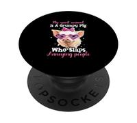 Mi animal espiritual es un cerdo gruñón que abofetea a la gente molesta PopSockets PopGrip Adhesivo