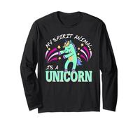 Mi Animal Espiritual es un Unicornio Dab Divertido Manga Larga