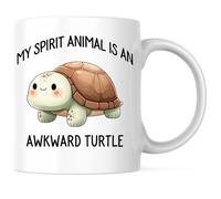Mi Animal Una Tortugas Torpe Taza Con Asa Tazas Porcelana Taza De Café Para Té Cacao Leche 330Ml